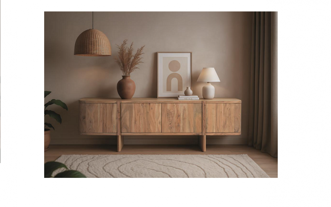 MUEBLE T.V. 4 PUERTAS MADERA DE ACACIA MED: 170 X 40 X 51 CM ALTO