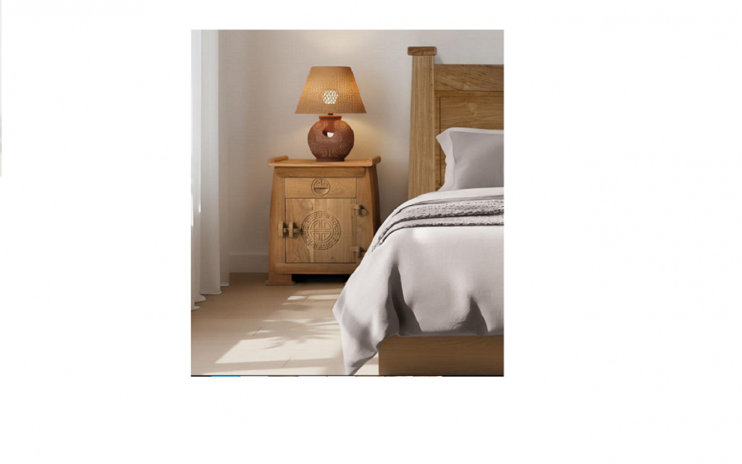 MESITA 1 CAJÓN 1 PUERTA MADERA DE TECA MACIZA ACABADO NATURAL MED: 54 X 37 X 60 CM ALTO