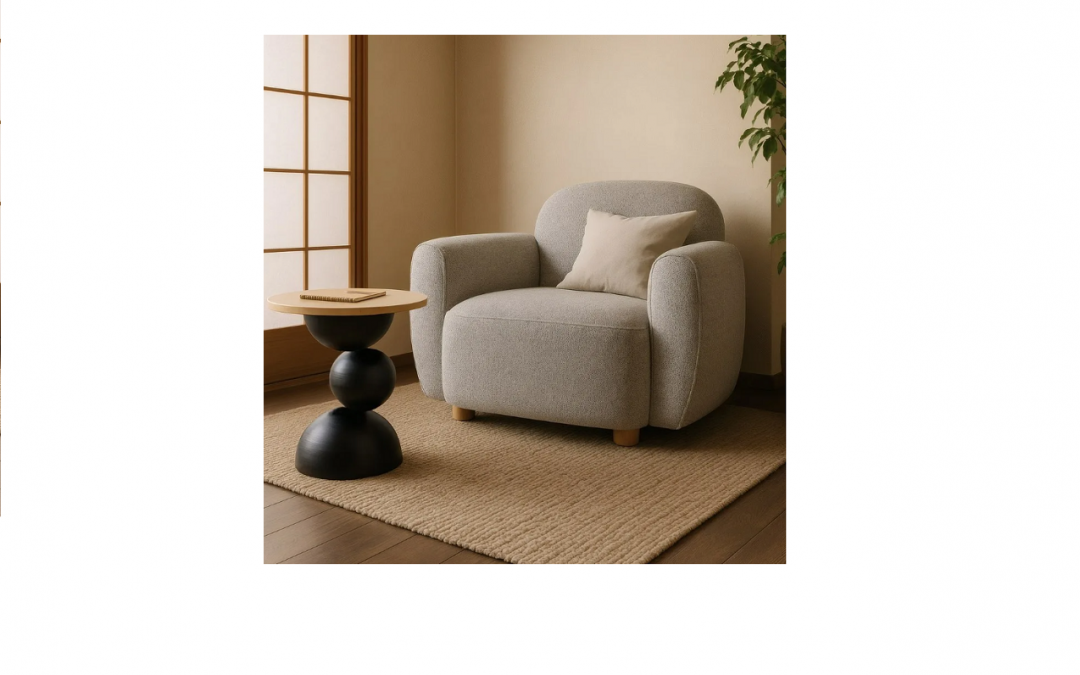 SILLÓN TAPIZADO COLOR GRIS JASPEADO MED: 90 X 81 X 67 CM ALTO