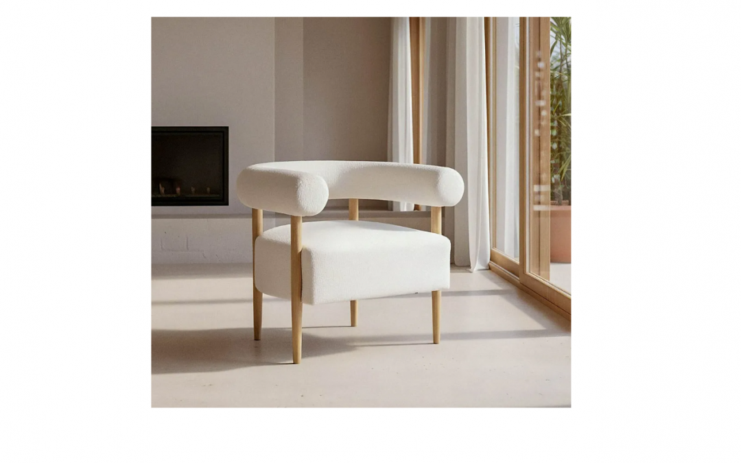 SILLÓN TAPIZADO COLOR BEIGE / MADERA MED: 80 X 67 X 69 CM ALTO (TAMBIÉN DE 2 PLAZAS)