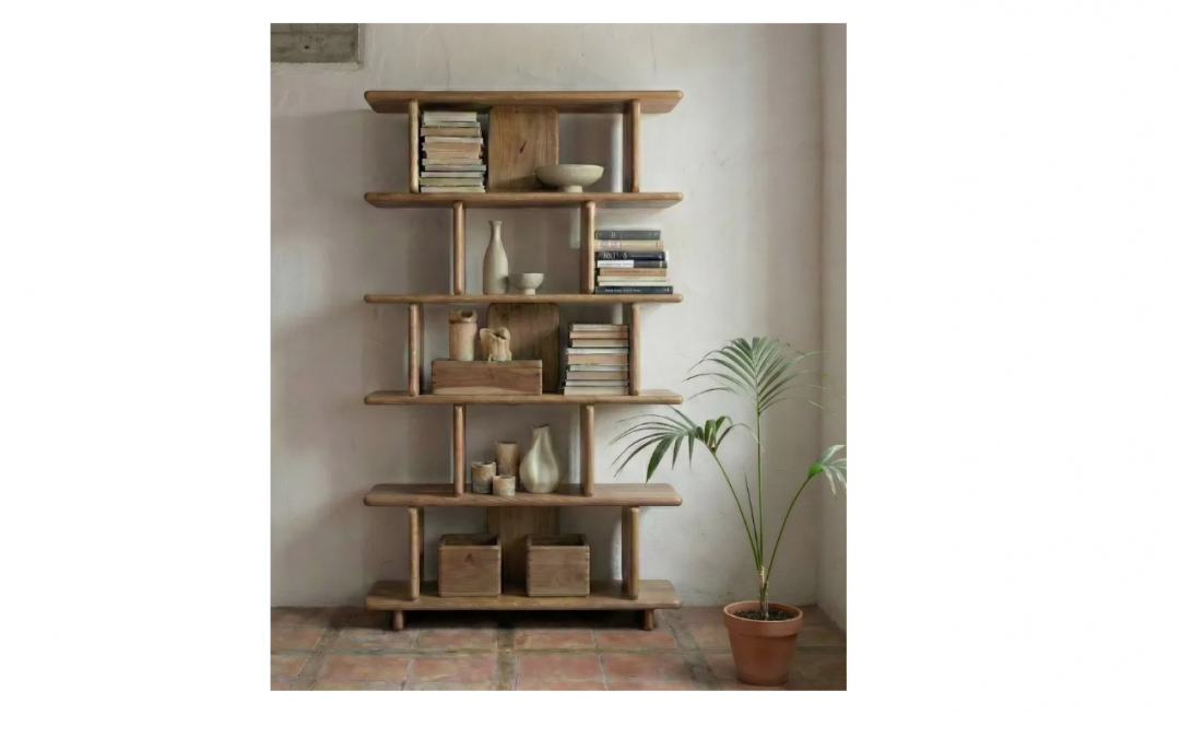 ESTANTERÍA MADERA DE MANGO MED: 106 X 35,5 X 175 CM ALTO