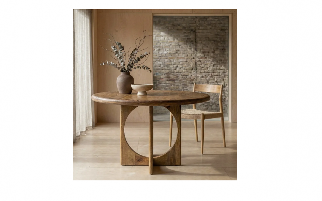 MESA DE COMEDOR MADERA DE MANGO MED: 125 X 125 X 76 CM ALTO