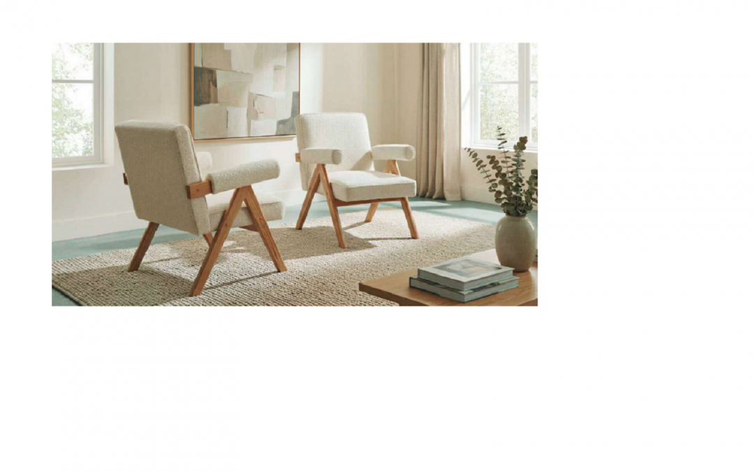 BUTACA TAPIZADA TEJIDO LINEN NATURE Y ESTRUCTURA DE MADERA MACIZA COLOR NATURAL MED: 66 X 78,5 X 82 CM ALTO