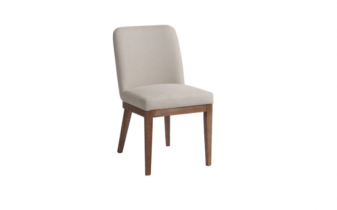 SILLA MADERA DE ROBLE TAPIZADA LINO NATURAL COLOR BEIGE MED: 45 X 56 X 82,5 CM ALTO