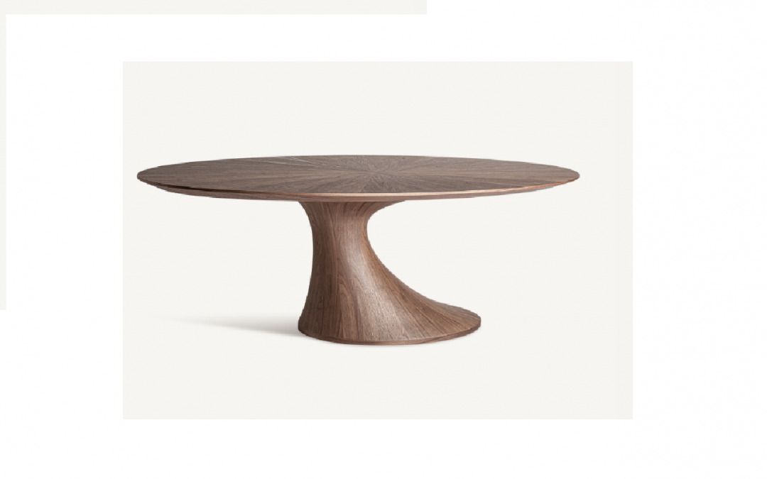MESA DE COMEDOR CHAPA DE NOGAL / DM / FIBRA DE VIDRIO MED: 240 X 120 X 76 CM ALTO