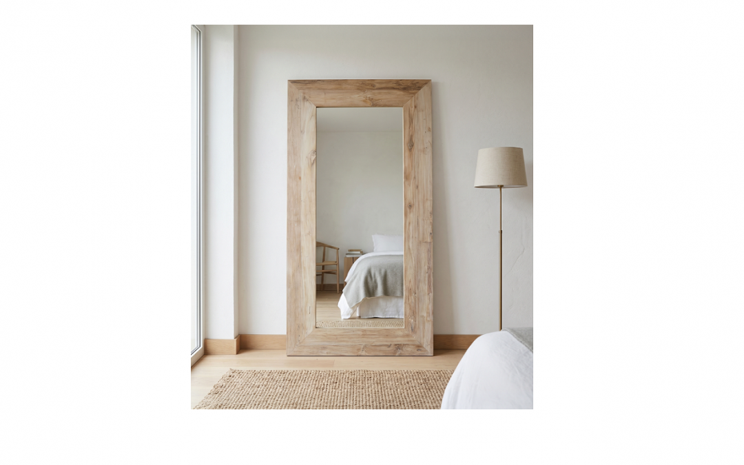 ESPEJO MADERA DE TECA / CRISTAL MED: 90 X 4 X 180 CM ALTO