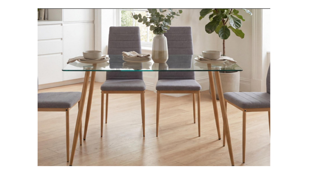 MESA FIJA CON TAPA TRANSLÚCIDA Y PATAS DE MADERA ASERRADA MED: 120 X 70 X 75 CM ALTO