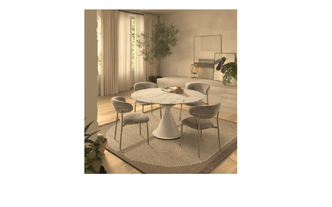 MESA DE COMEDOR EXTENSIBLE CON TAPA PORCELÁNICO COLOR BLANCO O GRIS CLARO Y PATAS METÁLICAS BLANCO O NEGRO MED: 80 X 80 X 70 EXTENSIBLE A 130 CM